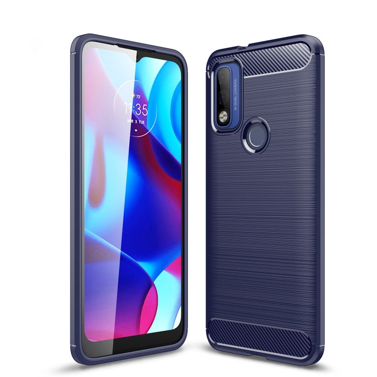 For Motorola Moto G Pure Brushed Texture Carbon Fiber TPU Case