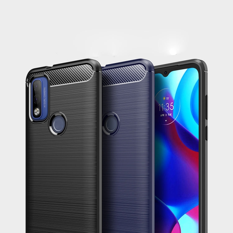 For Motorola Moto G Pure Brushed Texture Carbon Fiber TPU Case