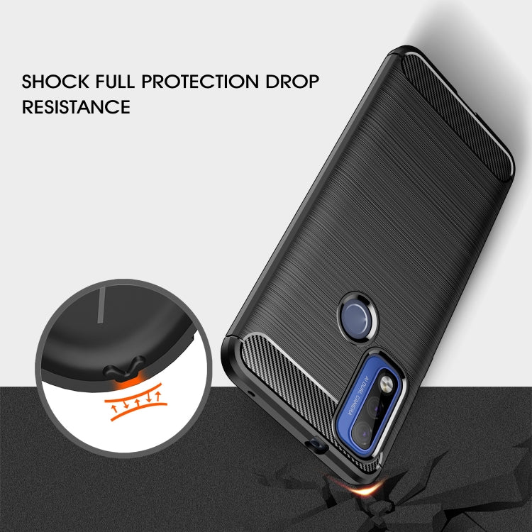For Motorola Moto G Pure Brushed Texture Carbon Fiber TPU Case