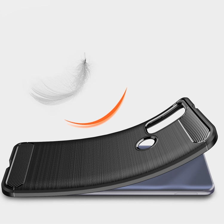 For Motorola Moto G Pure Brushed Texture Carbon Fiber TPU Case