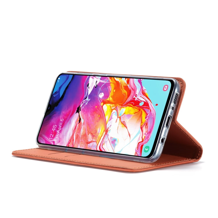 For Galaxy A70 LC.IMEEKE LC-002 Series Skin Hand Feeling PU + TPU Horizontal Flip Leather Case with Holder & Card Slot & Wallet