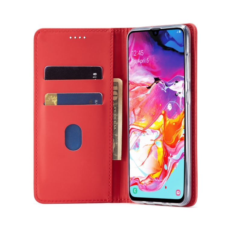 For Galaxy A70 LC.IMEEKE LC-002 Series Skin Hand Feeling PU + TPU Horizontal Flip Leather Case with Holder & Card Slot & Wallet