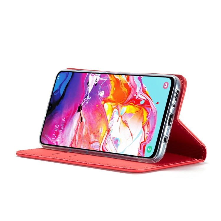 For Galaxy A50 LC.IMEEKE LC-002 Series Skin Hand Feeling PU + TPU Horizontal Flip Leather Case with Holder & Card Slot & Wallet
