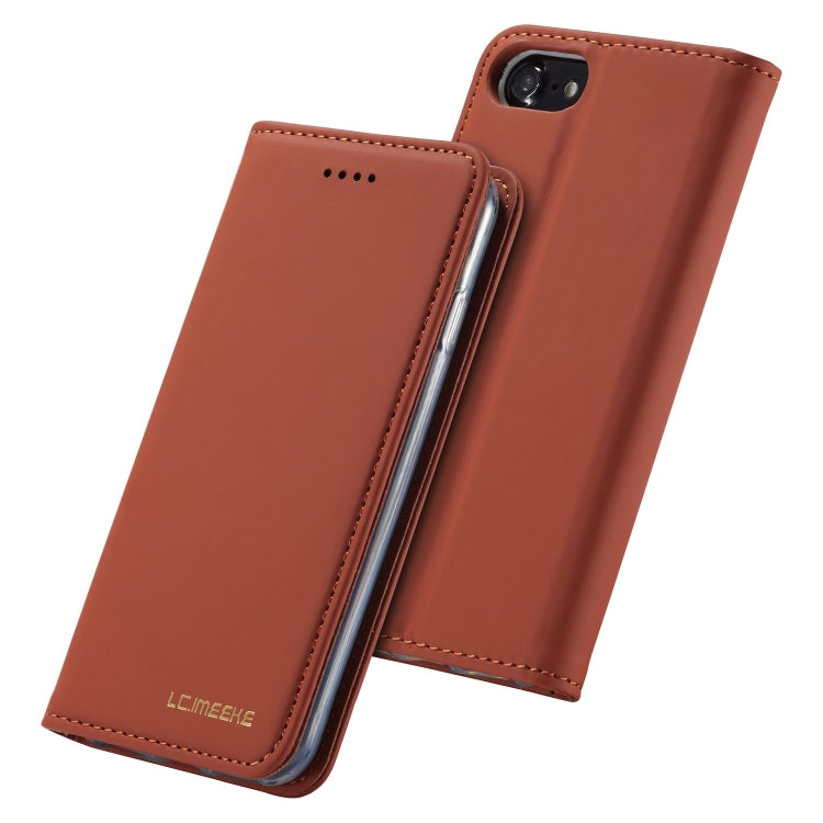 For iPhone SE 2022 / SE 2020 / 8 / 7 LC.IMEEKE LC-002 Series Skin Hand Feeling PU + TPU Horizontal Flip Leather Case with Holder & Card Slot & Wallet