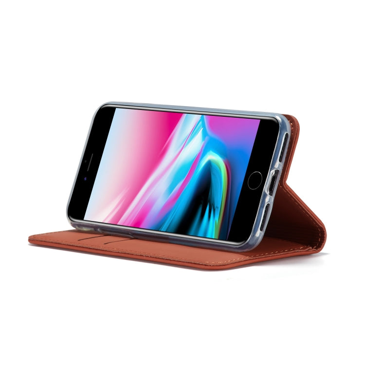 For iPhone SE 2022 / SE 2020 / 8 / 7 LC.IMEEKE LC-002 Series Skin Hand Feeling PU + TPU Horizontal Flip Leather Case with Holder & Card Slot & Wallet