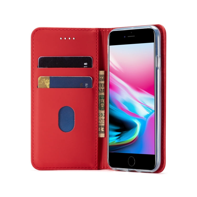 For iPhone SE 2022 / SE 2020 / 8 / 7 LC.IMEEKE LC-002 Series Skin Hand Feeling PU + TPU Horizontal Flip Leather Case with Holder & Card Slot & Wallet