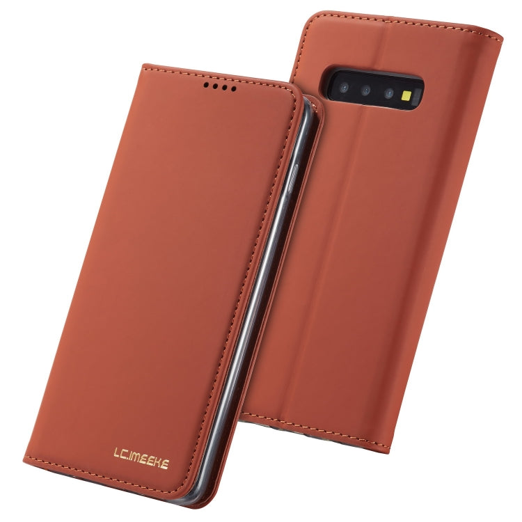 For Galaxy S10 LC.IMEEKE LC-002 Series Skin Hand Feeling PU + TPU Horizontal Flip Leather Case with Holder & Card Slot & Wallet