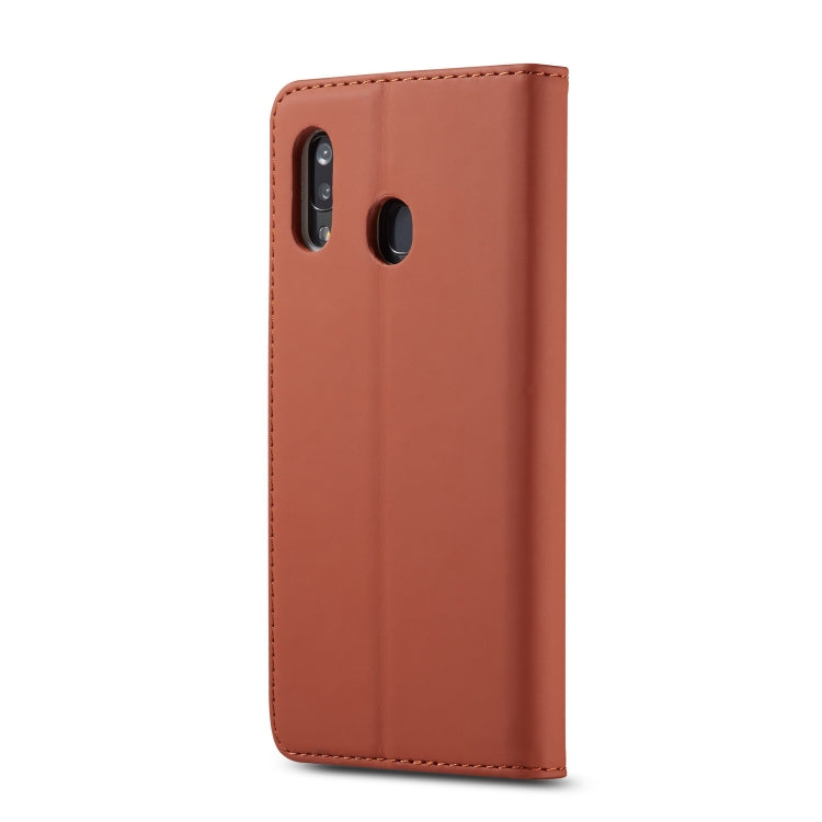 For Galaxy A20 / A30 LC.IMEEKE LC-002 Series Skin Hand Feeling PU + TPU Horizontal Flip Leather Case with Holder & Card Slot & Wallet