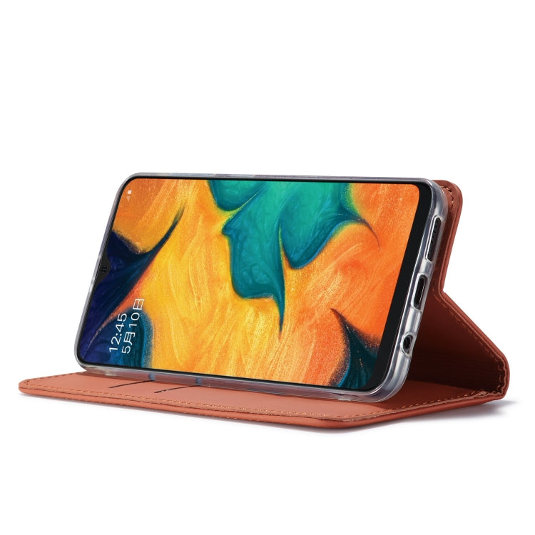 For Galaxy A20 / A30 LC.IMEEKE LC-002 Series Skin Hand Feeling PU + TPU Horizontal Flip Leather Case with Holder & Card Slot & Wallet