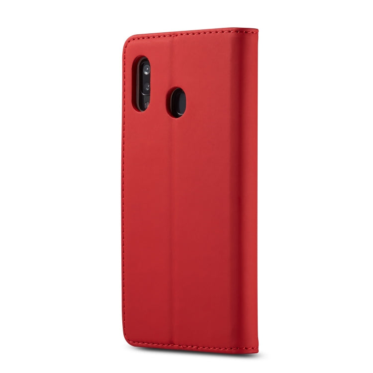 For Galaxy A20 / A30 LC.IMEEKE LC-002 Series Skin Hand Feeling PU + TPU Horizontal Flip Leather Case with Holder & Card Slot & Wallet