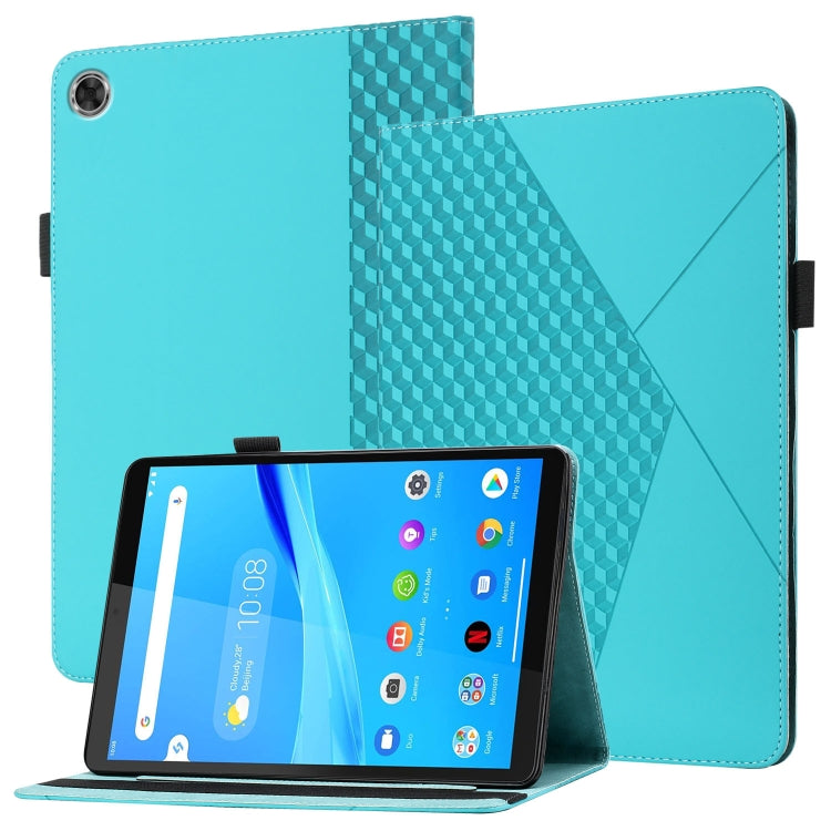 For Lenovo Tab M8 HD 8505X Rhombus Skin Feel Horizontal Flip Tablet Leather Case with Card Slots & Holder