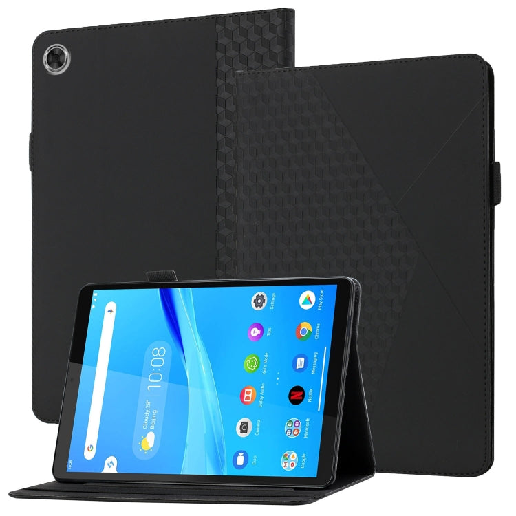 For Lenovo Tab M8 HD 8505X Rhombus Skin Feel Horizontal Flip Tablet Leather Case with Card Slots & Holder