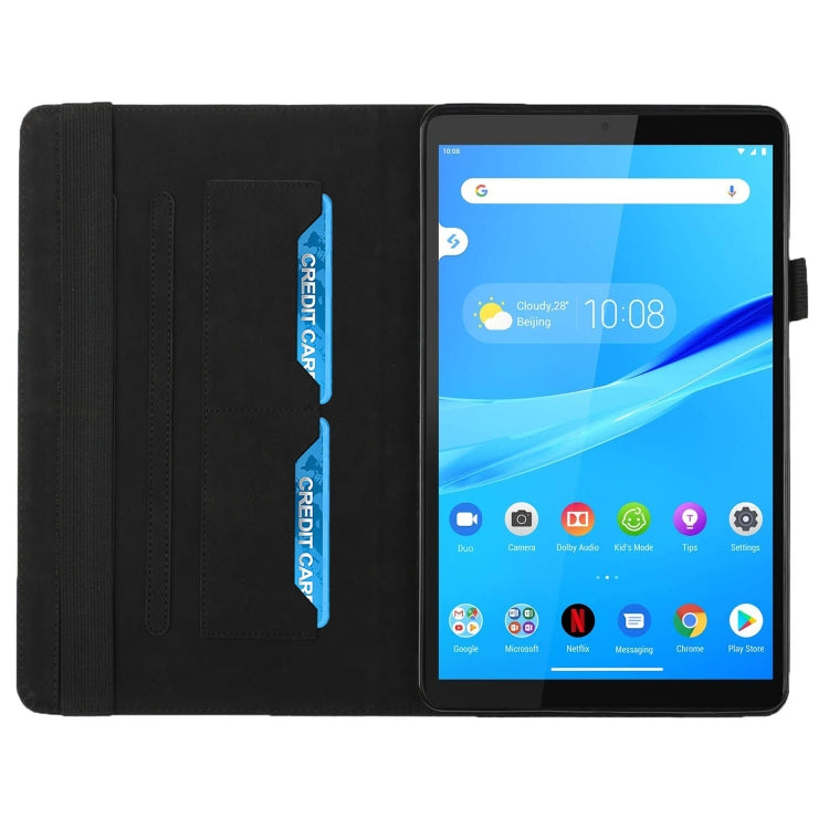 For Lenovo Tab M8 HD 8505X Rhombus Skin Feel Horizontal Flip Tablet Leather Case with Card Slots & Holder