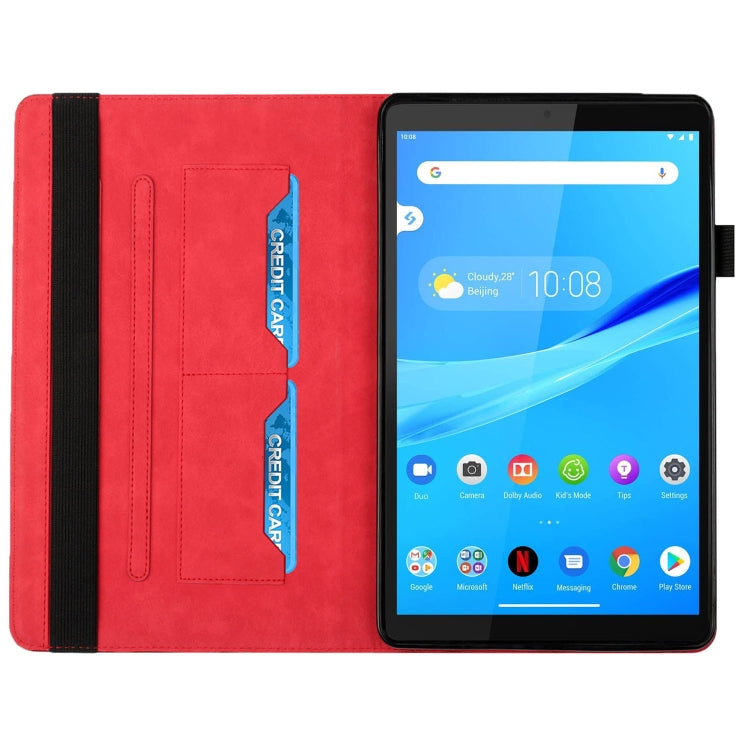 For Lenovo Tab M8 HD 8505X Rhombus Skin Feel Horizontal Flip Tablet Leather Case with Card Slots & Holder