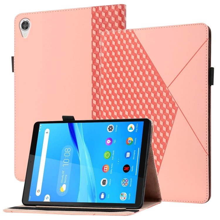 For Lenovo Tab M10 2nd TB-X306F/X306X Rhombus Skin Feel Horizontal Flip Tablet Leather Case with Card Slots & Holder