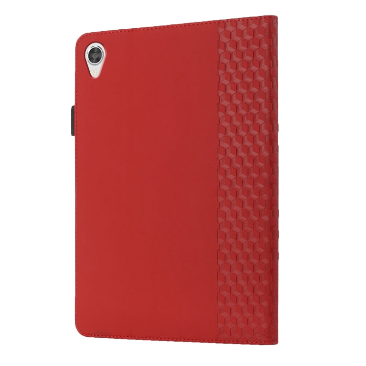 For Lenovo Tab M10 2nd TB-X306F/X306X Rhombus Skin Feel Horizontal Flip Tablet Leather Case with Card Slots & Holder