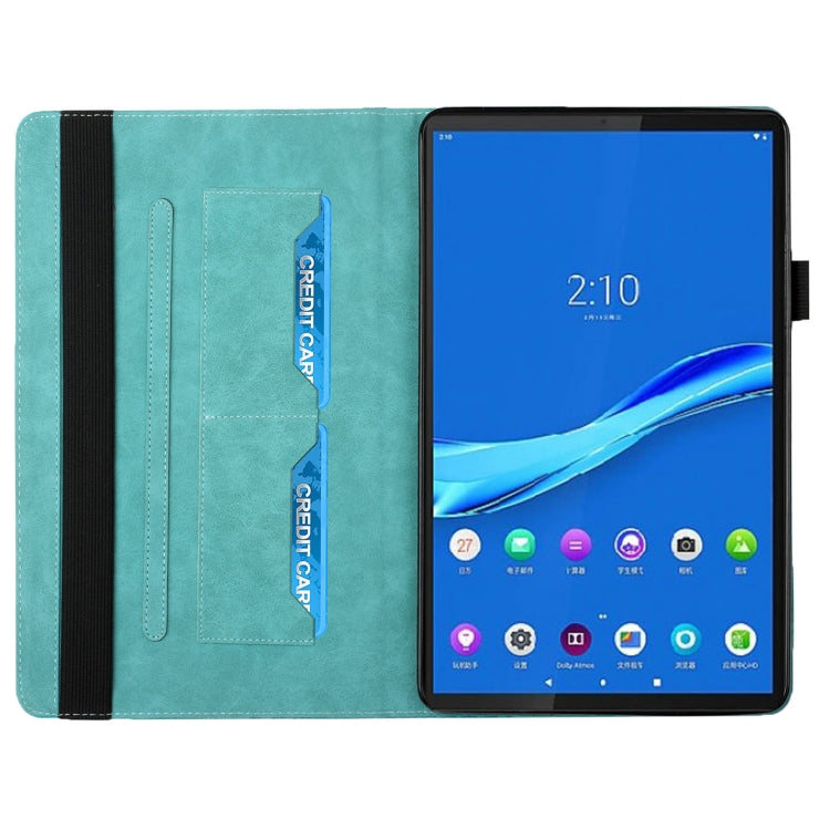 For Lenovo Tab M10 Plus Rhombus Skin Feel Horizontal Flip Tablet Leather Case with Card Slots & Holder