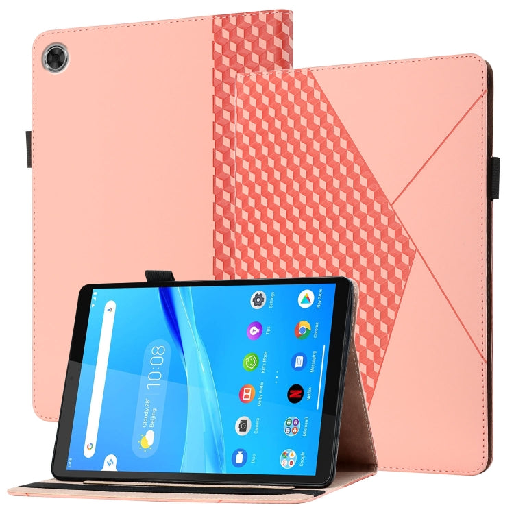 For Lenovo Tab M10 Plus Rhombus Skin Feel Horizontal Flip Tablet Leather Case with Card Slots & Holder