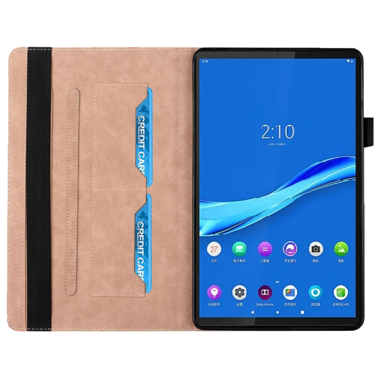 For Lenovo Tab M10 Plus Rhombus Skin Feel Horizontal Flip Tablet Leather Case with Card Slots & Holder