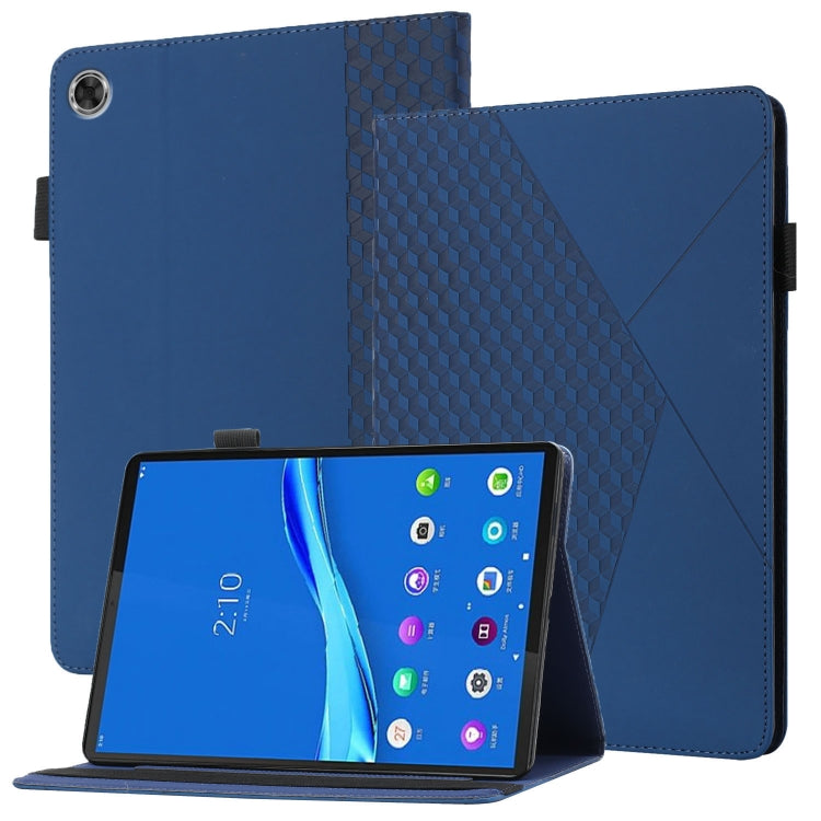 For Lenovo Tab M10 Plus Rhombus Skin Feel Horizontal Flip Tablet Leather Case with Card Slots & Holder