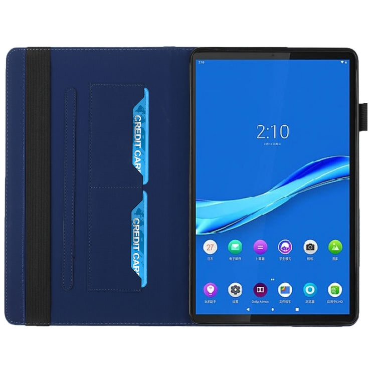 For Lenovo Tab M10 Plus Rhombus Skin Feel Horizontal Flip Tablet Leather Case with Card Slots & Holder