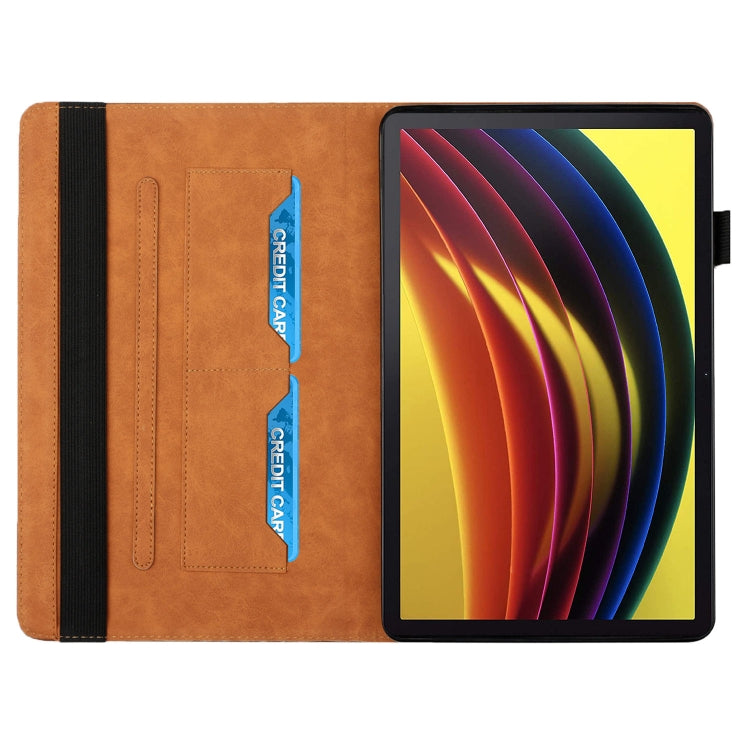 For Lenovo Tab P11 J606F Rhombus Skin Feel Horizontal Flip Tablet Leather Case with Card Slots & Holder