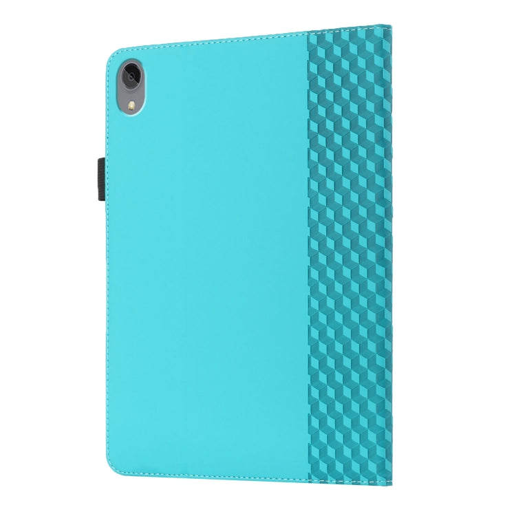 For Lenovo Tab P11 J606F Rhombus Skin Feel Horizontal Flip Tablet Leather Case with Card Slots & Holder