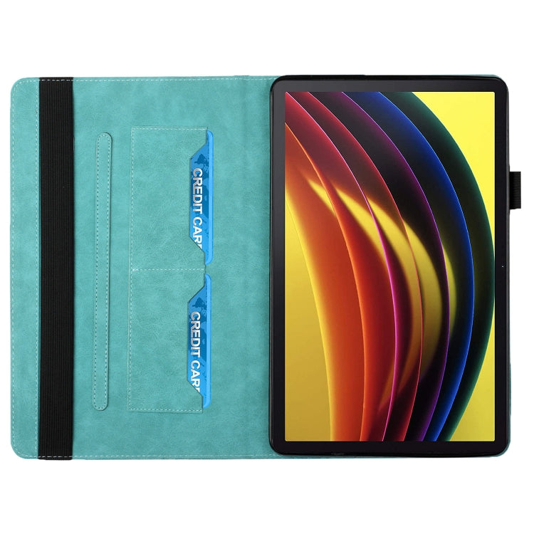 For Lenovo Tab P11 J606F Rhombus Skin Feel Horizontal Flip Tablet Leather Case with Card Slots & Holder