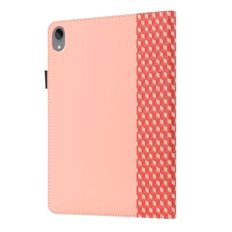 For Lenovo Tab P11 J606F Rhombus Skin Feel Horizontal Flip Tablet Leather Case with Card Slots & Holder