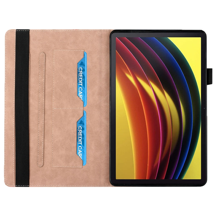 For Lenovo Tab P11 J606F Rhombus Skin Feel Horizontal Flip Tablet Leather Case with Card Slots & Holder
