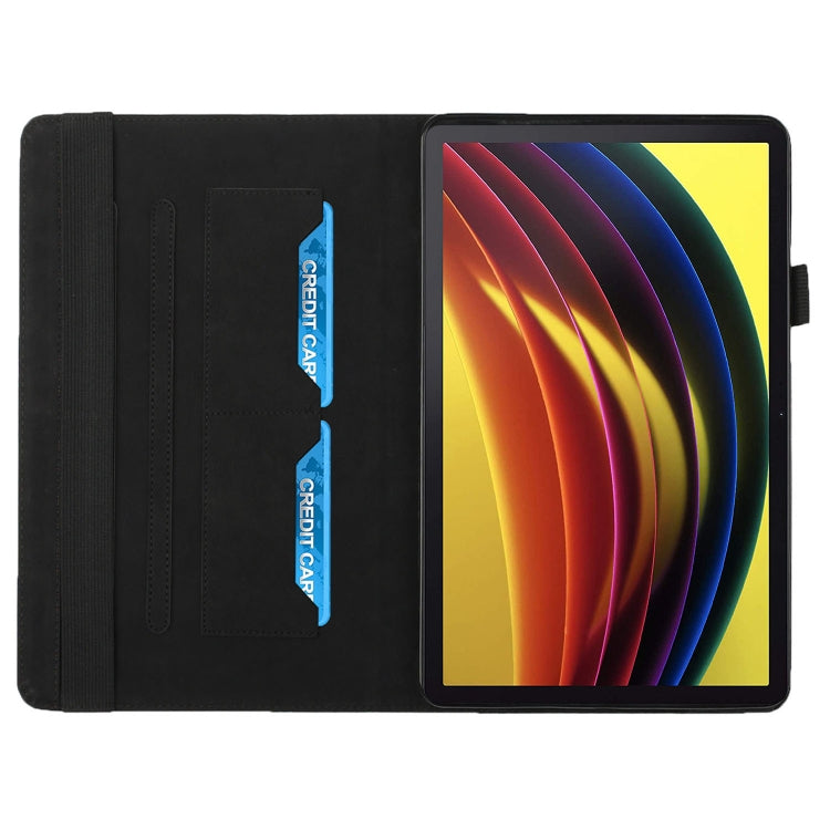 For Lenovo Tab P11 J606F Rhombus Skin Feel Horizontal Flip Tablet Leather Case with Card Slots & Holder