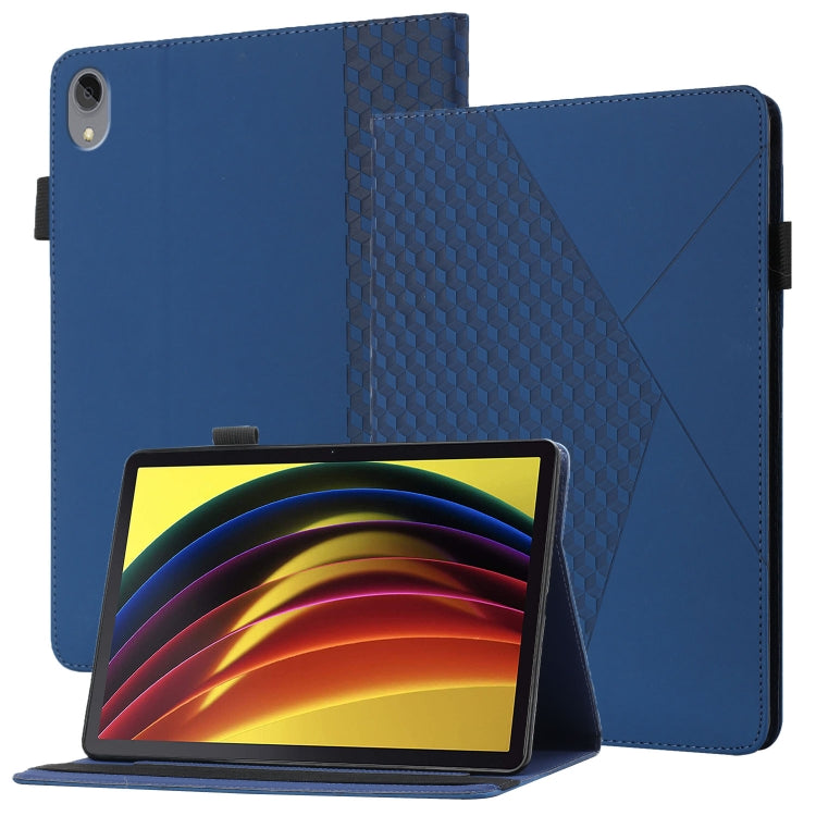 For Lenovo Tab P11 J606F Rhombus Skin Feel Horizontal Flip Tablet Leather Case with Card Slots & Holder