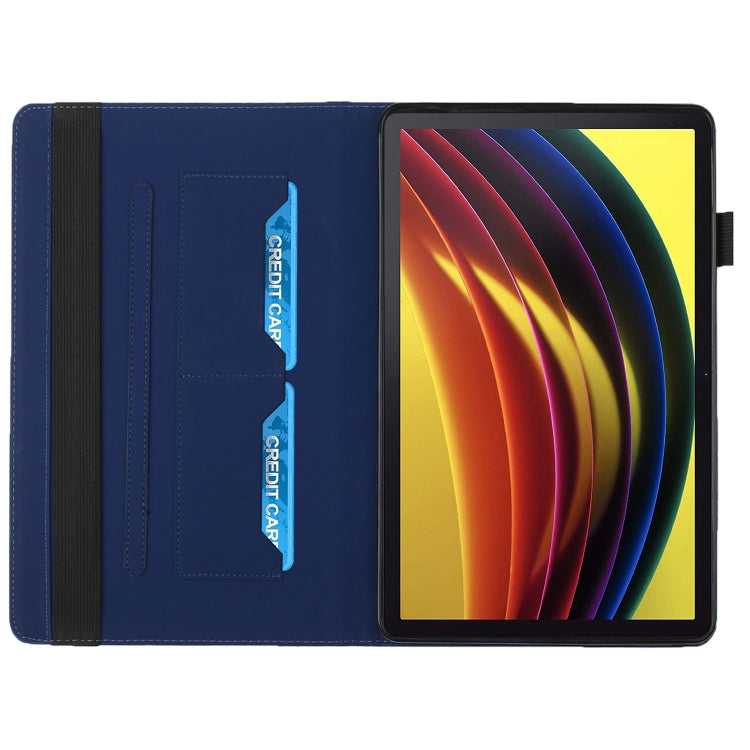 For Lenovo Tab P11 J606F Rhombus Skin Feel Horizontal Flip Tablet Leather Case with Card Slots & Holder