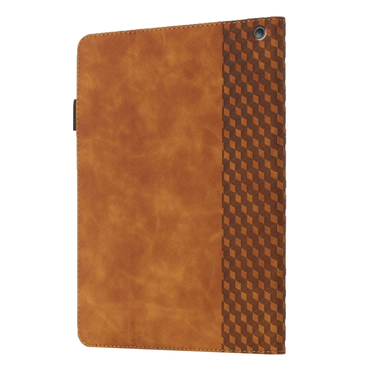 For Amazon Kindle Fire HD 10 2021 Rhombus Skin Feel Horizontal Flip Tablet Leather Case with Card Slots & Holder