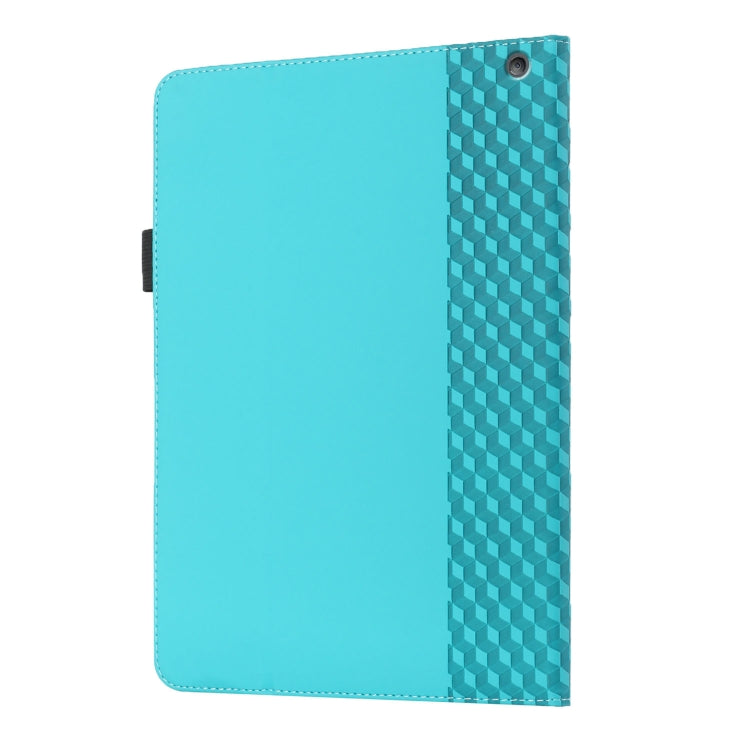 For Amazon Kindle Fire HD 10 2021 Rhombus Skin Feel Horizontal Flip Tablet Leather Case with Card Slots & Holder