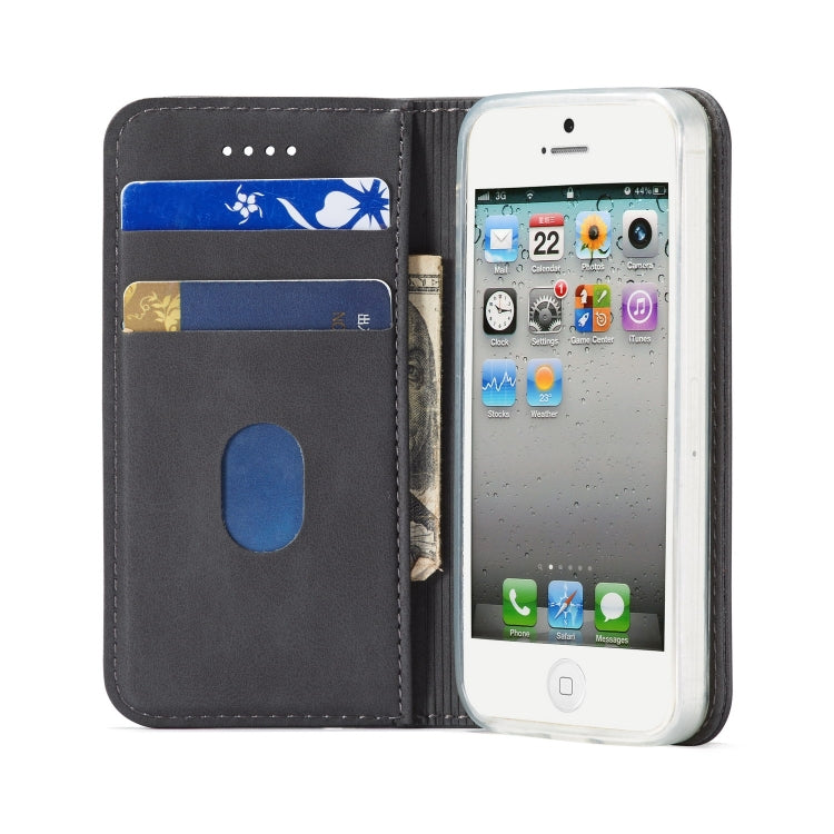 For iPhone 5 / 5s / SE LC.IMEEKE LC-002 Series Skin Hand Feeling PU + TPU Horizontal Flip Leather Case with Holder & Card Slot & Wallet