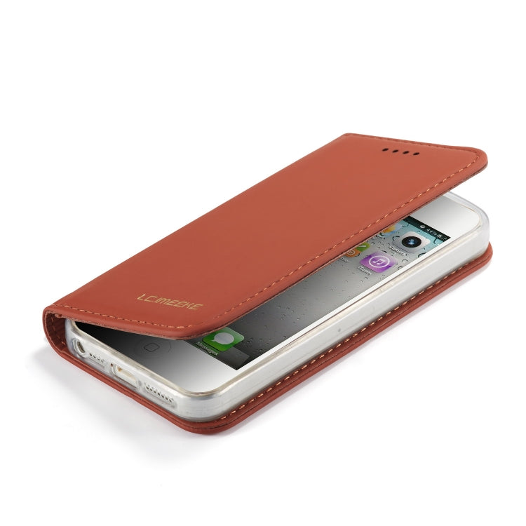 For iPhone 5 / 5s / SE LC.IMEEKE LC-002 Series Skin Hand Feeling PU + TPU Horizontal Flip Leather Case with Holder & Card Slot & Wallet