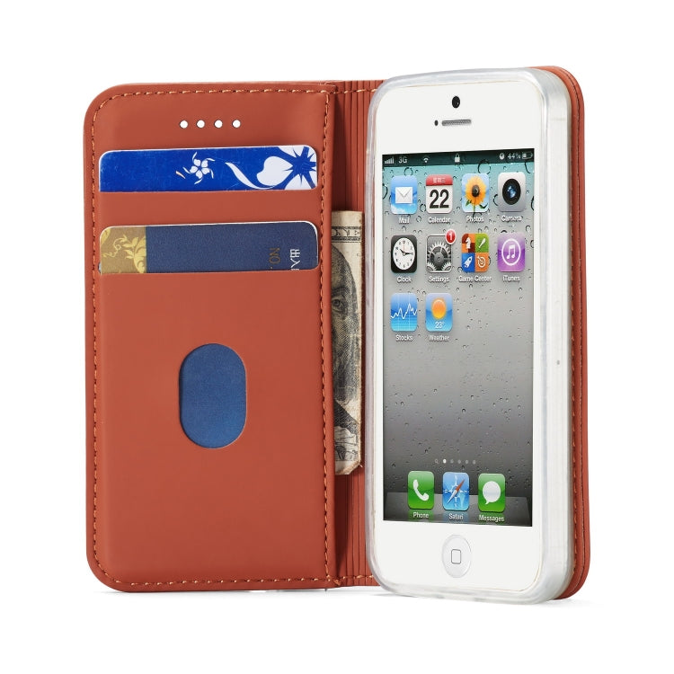 For iPhone 5 / 5s / SE LC.IMEEKE LC-002 Series Skin Hand Feeling PU + TPU Horizontal Flip Leather Case with Holder & Card Slot & Wallet