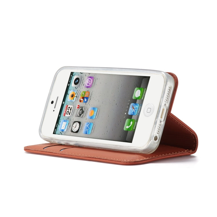 For iPhone 5 / 5s / SE LC.IMEEKE LC-002 Series Skin Hand Feeling PU + TPU Horizontal Flip Leather Case with Holder & Card Slot & Wallet