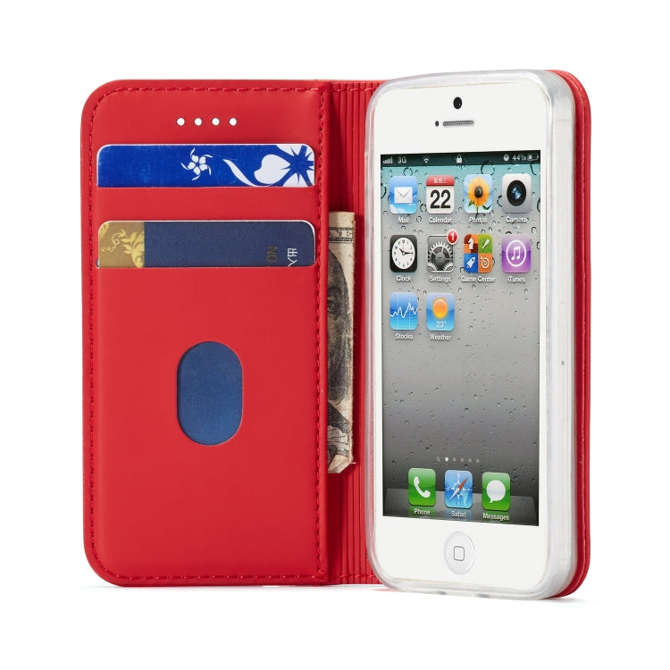 For iPhone 5 / 5s / SE LC.IMEEKE LC-002 Series Skin Hand Feeling PU + TPU Horizontal Flip Leather Case with Holder & Card Slot & Wallet