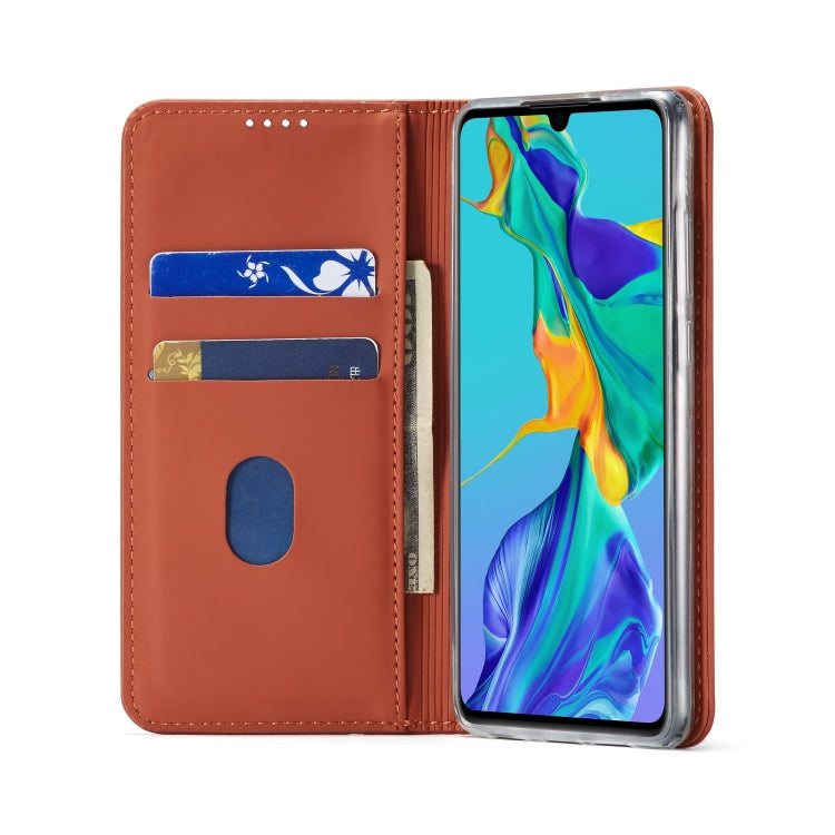 For Huawei P30 LC.IMEEKE LC-002 Series Skin Hand Feeling PU + TPU Horizontal Flip Leather Case with Holder & Card Slot & Wallet