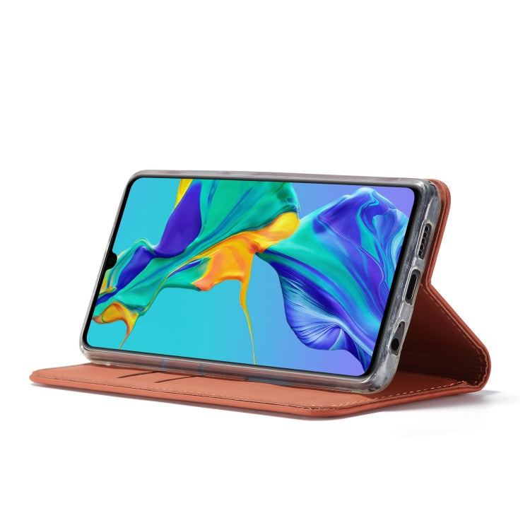 For Huawei P30 LC.IMEEKE LC-002 Series Skin Hand Feeling PU + TPU Horizontal Flip Leather Case with Holder & Card Slot & Wallet
