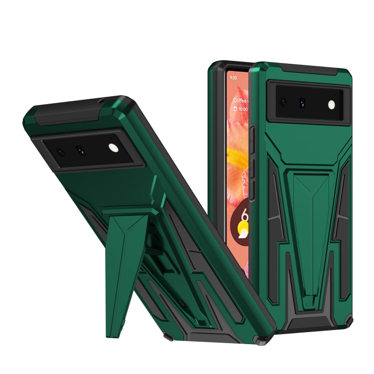 For Google Pixel 6 Super V Armor PC + TPU Shockproof Case with Holder