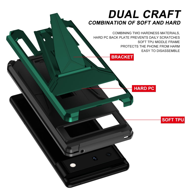 For Google Pixel 6 Super V Armor PC + TPU Shockproof Case with Holder