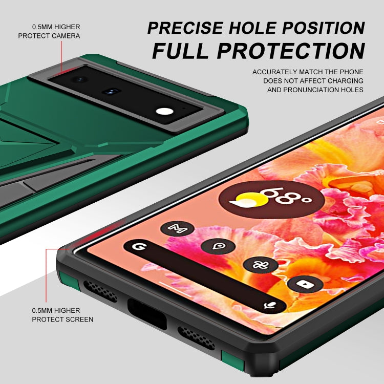 For Google Pixel 6 Super V Armor PC + TPU Shockproof Case with Holder