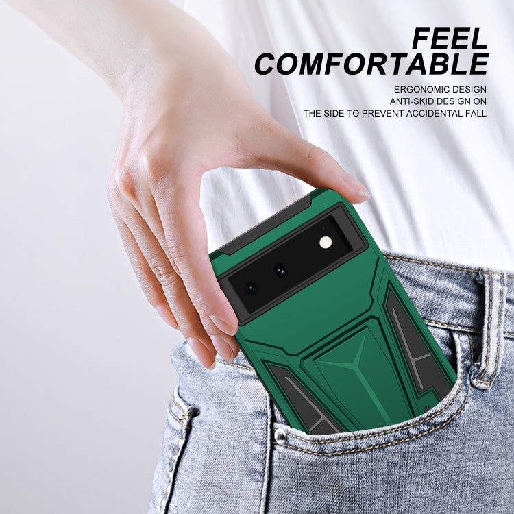 For Google Pixel 6 Super V Armor PC + TPU Shockproof Case with Holder