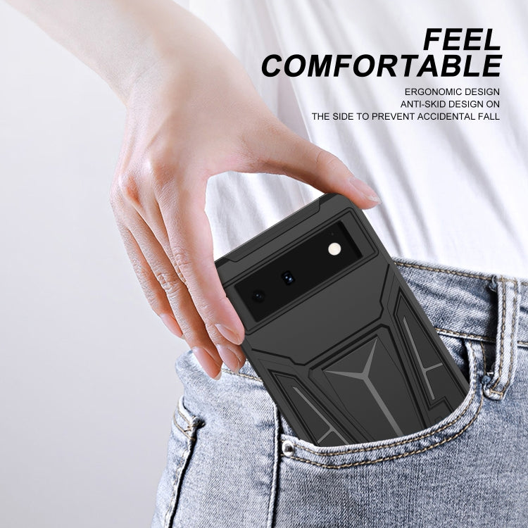 For Google Pixel 6 Super V Armor PC + TPU Shockproof Case with Holder