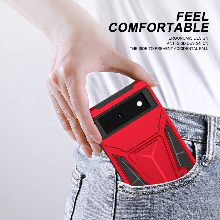 For Google Pixel 6 Super V Armor PC + TPU Shockproof Case with Holder