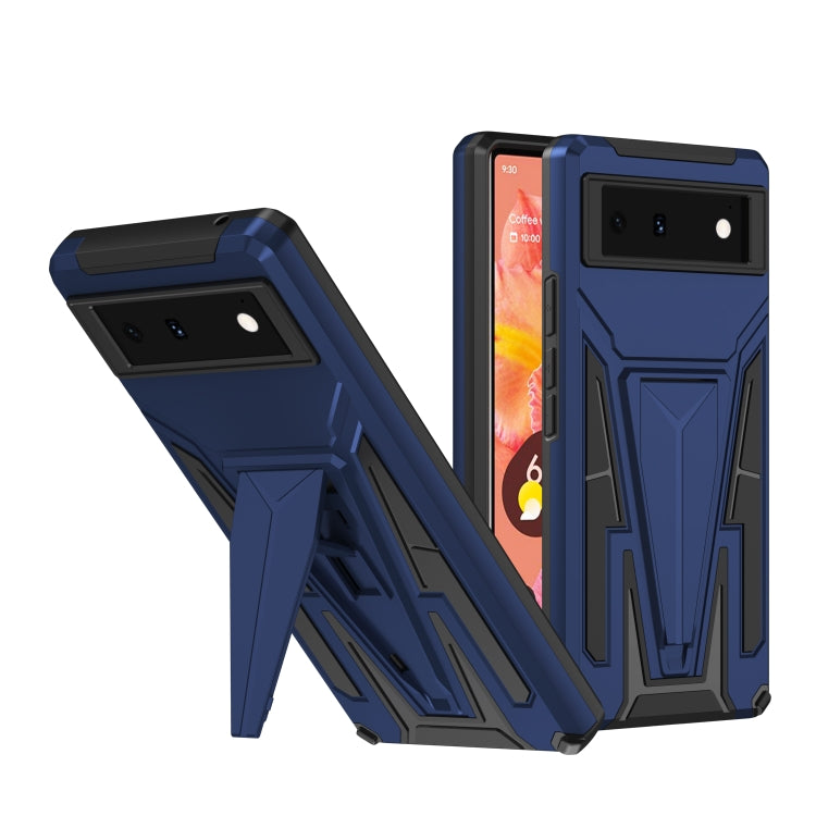 For Google Pixel 6 Super V Armor PC + TPU Shockproof Case with Holder