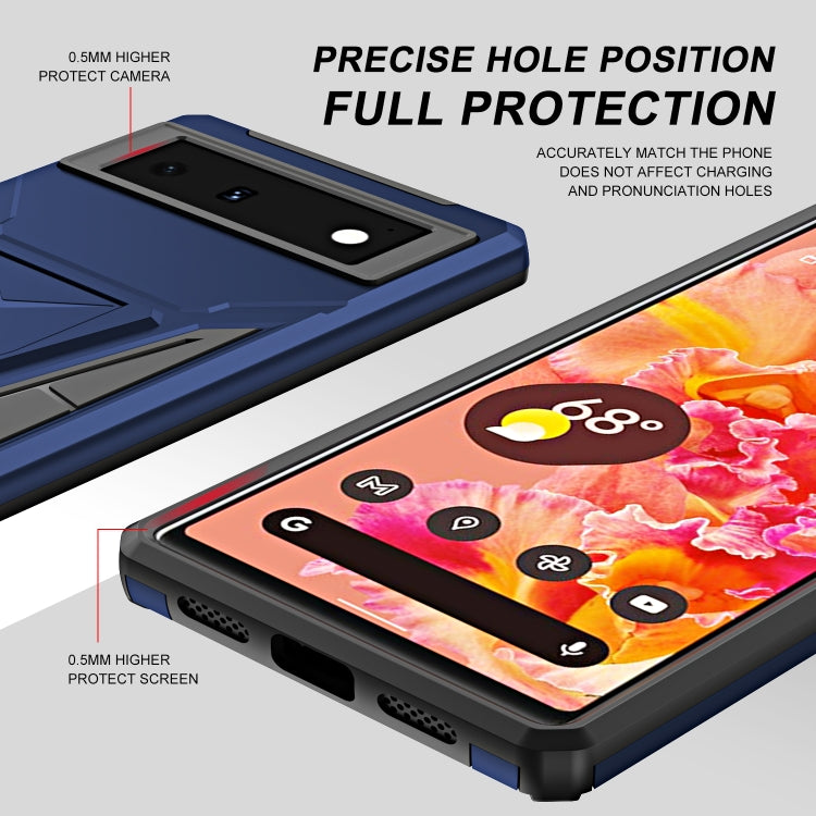 For Google Pixel 6 Super V Armor PC + TPU Shockproof Case with Holder